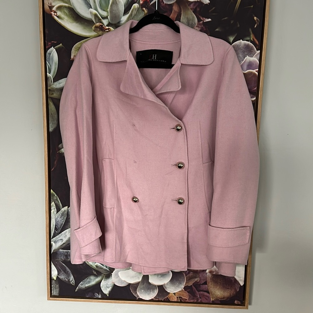 CH CAROLINA HERRERA  SOFT PINK WOOL PEACOAT
